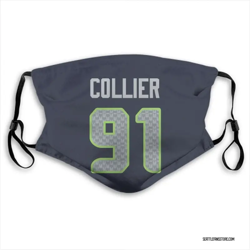 Game Men's L.J. Collier Navy Blue Home Jersey - #95 Football Seattle  Seahawks Size 40/M